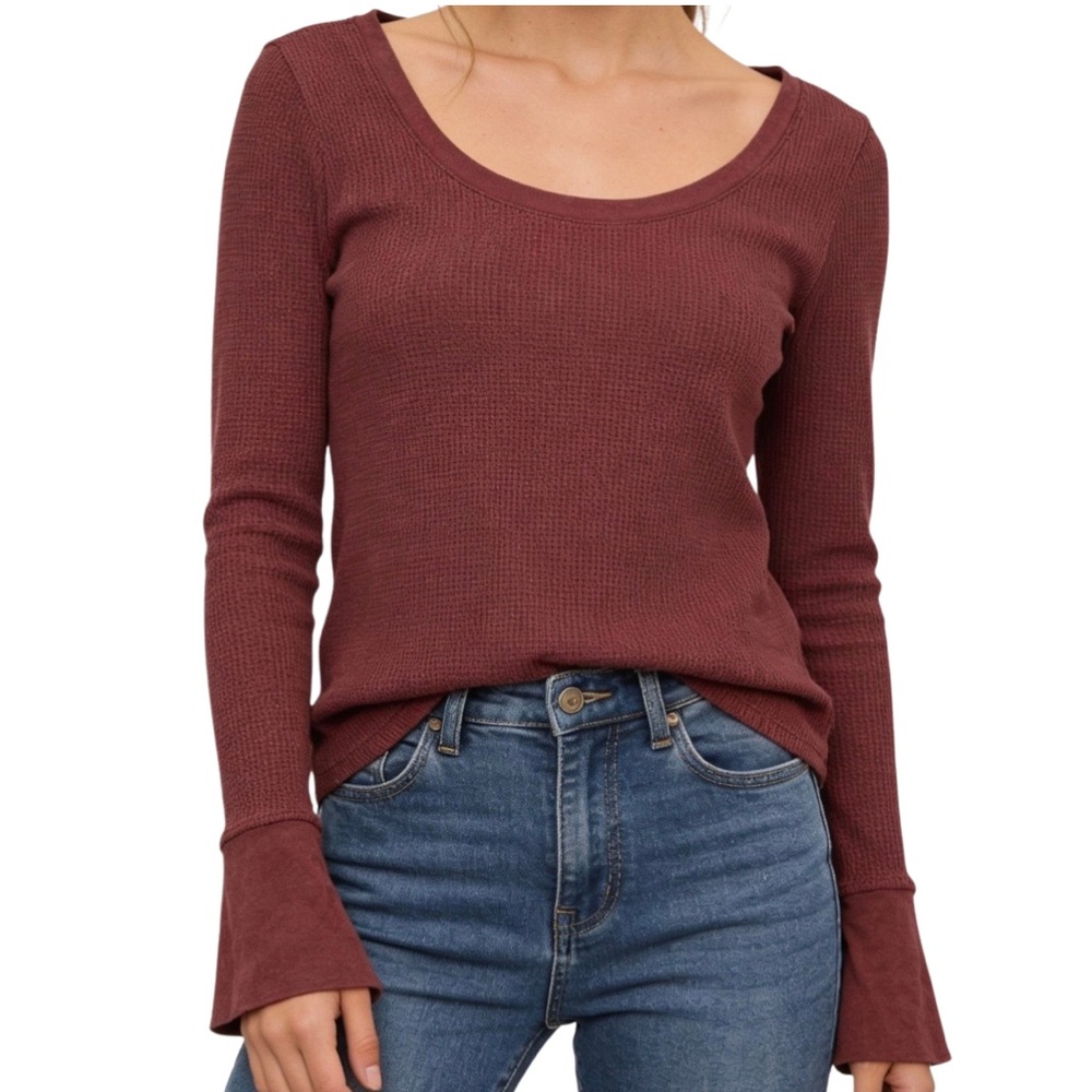 Threads 4 Thought Deep Red Long Sleeve Top